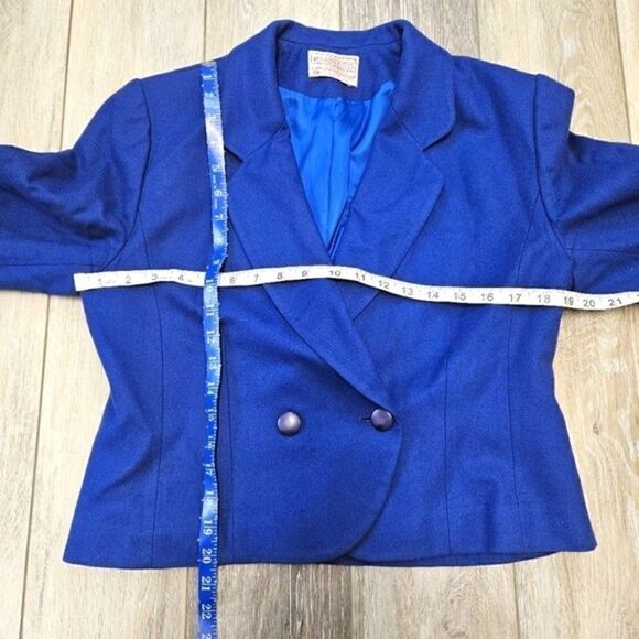 Pendleton Vintage Blue Virgin Wool Skirt Set Women's 10 Made USA Office Siren - Picture 8 of 15